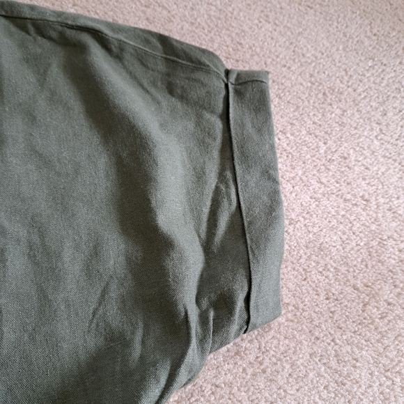 NWOT Briggs New York Greenl Linen Dress Small V-neck Short Sleeved - Picture 12 of 14